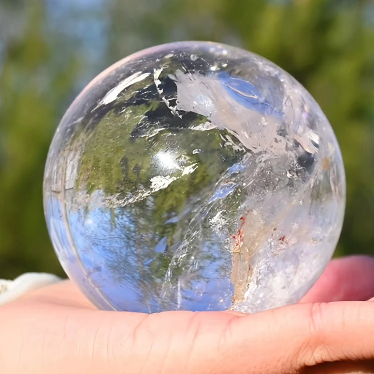 Clear Quartz Crystal Sphere,Large Elegant Polished Ball ,Home Decor and Gift, Unique Gift,Crystal Craft Collection by Home for Health and Beauty