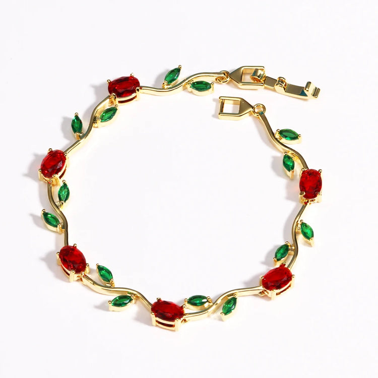 Luxury 16 Colors Sparkling Leaf Cubic Zirconia Branch Gold Silver Color CZ Crystal Bracelet Fashion Women Wedding Jewelry Gift by Home for Health and Beauty
