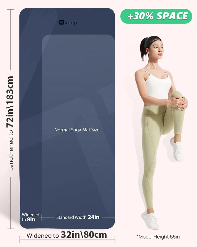 Extra Wide 32" Yoga Mat, 7mm Thick Non-Slip Eco-Friendly for Pilates and Fitness by Home for Health and Beauty