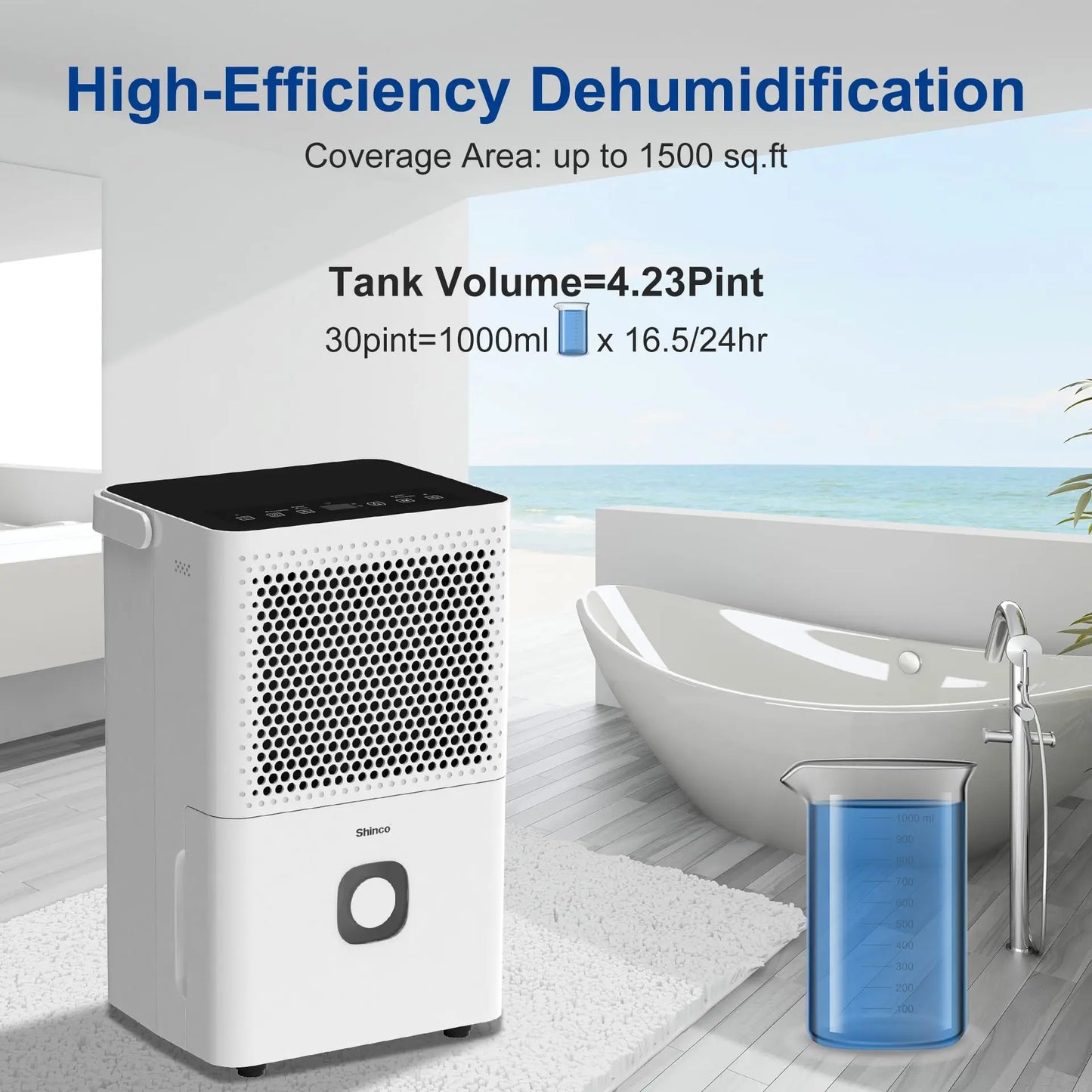 Dehumidifier With Drain Hose Auto Or Manual Drainage