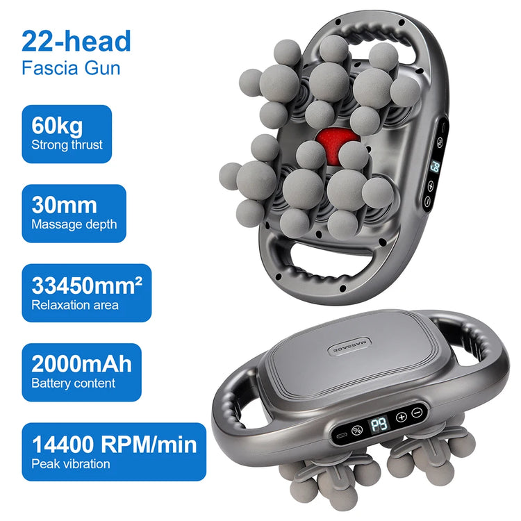 Foreverlily Fascia Gun High Frequency Vibration Massager Back Waist Shoulders by Home for Health and Beauty