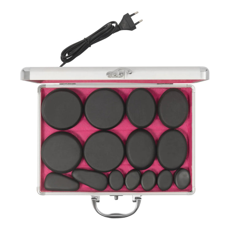 Hot Stones Massage Set, 18 Volcanic Rocks Body Massage Set, for Massage, Scraping, Hot Compress by Home for Health and Beauty