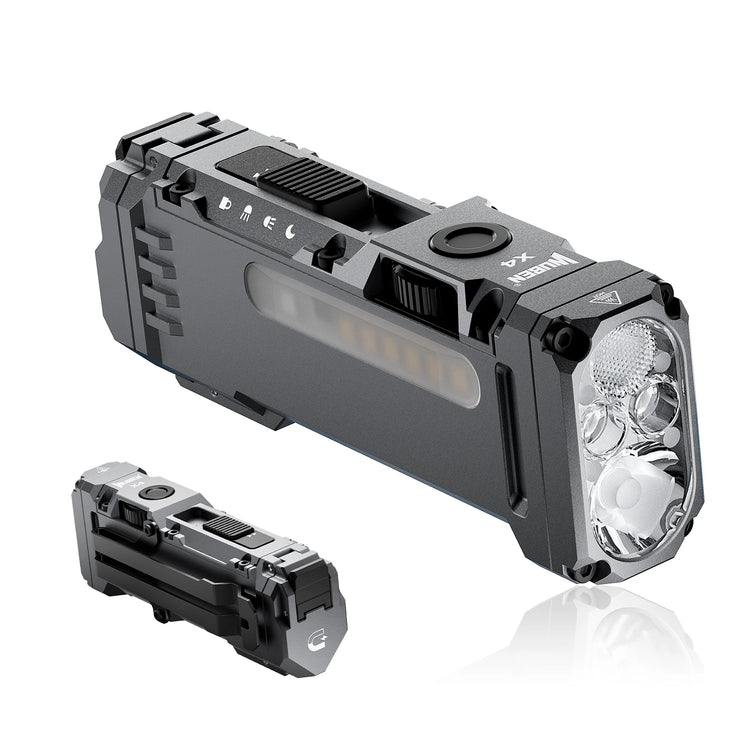 WUBEN X4 EDC Flat Flashlight with RGB Light, 1500 Lumens Mini Flashlight with Tactical Switch and Magnetic, IP68 Portable Pocket by Home for Health and Beauty