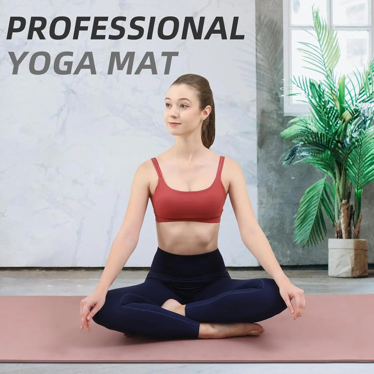 Extra Thick 8mm Yoga Mat, 72x26 inches, TPE Material, Anti-Slip & Lightweight for Fitness, Travel, Gym by Home for Health and Beauty