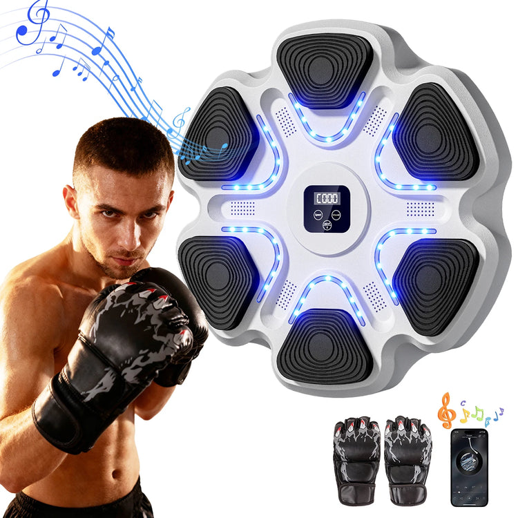 Music Boxing Machine for Adults and Kids, Smart Bluetooth Boxing Training Equipment with Gloves for Home,Office and Gym by Home for Health and Beauty