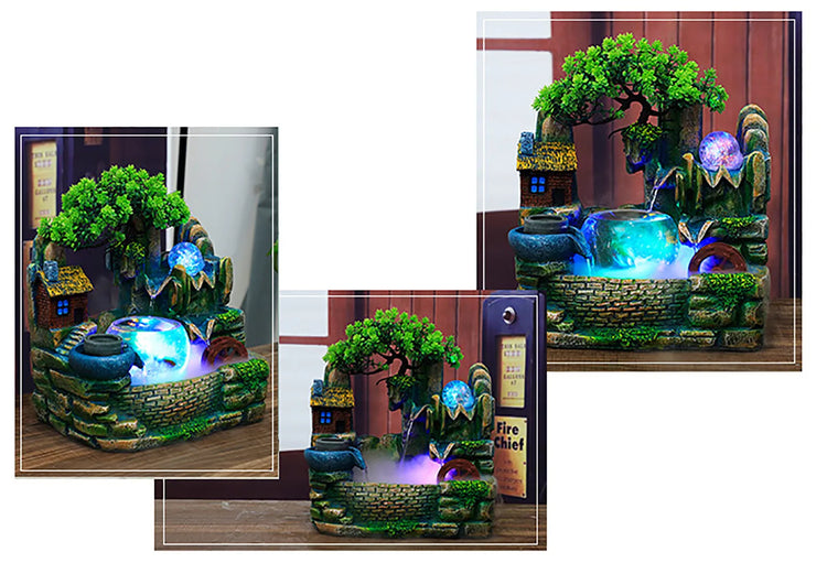 Desktop Fountain Waterfall Indoor Decor Landscape Rockeries Crafts Ornaments New by Home for Health and Beauty