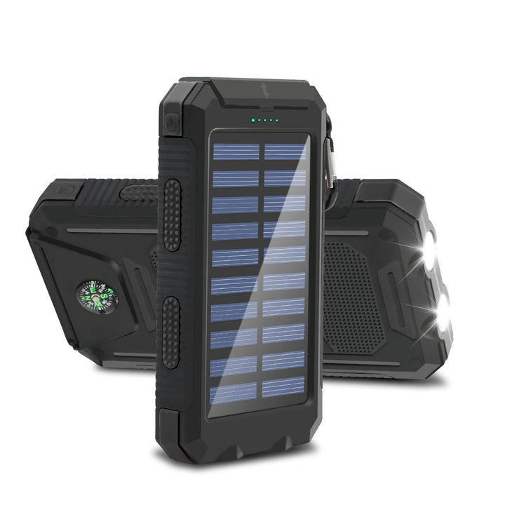 20000mAh Solar Power Bank Large Capacity Portable Outdoor Fast Charging Built-in Li-polymer Battery LDE Light for iphone Samsung by Home for Health and Beauty