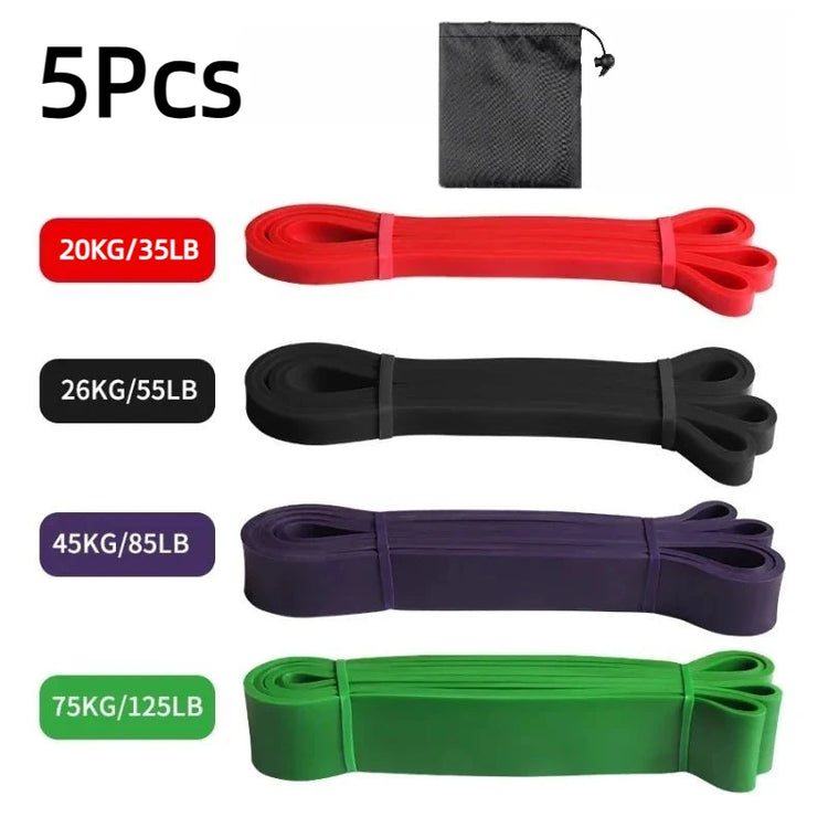 1/5Pcs Tpe Elastic Band Resistance Strength Training Sports Fitness Latex Pull-Up Ension Thick Circle Yoga Multi-Functional Hip by Home for Health and Beauty