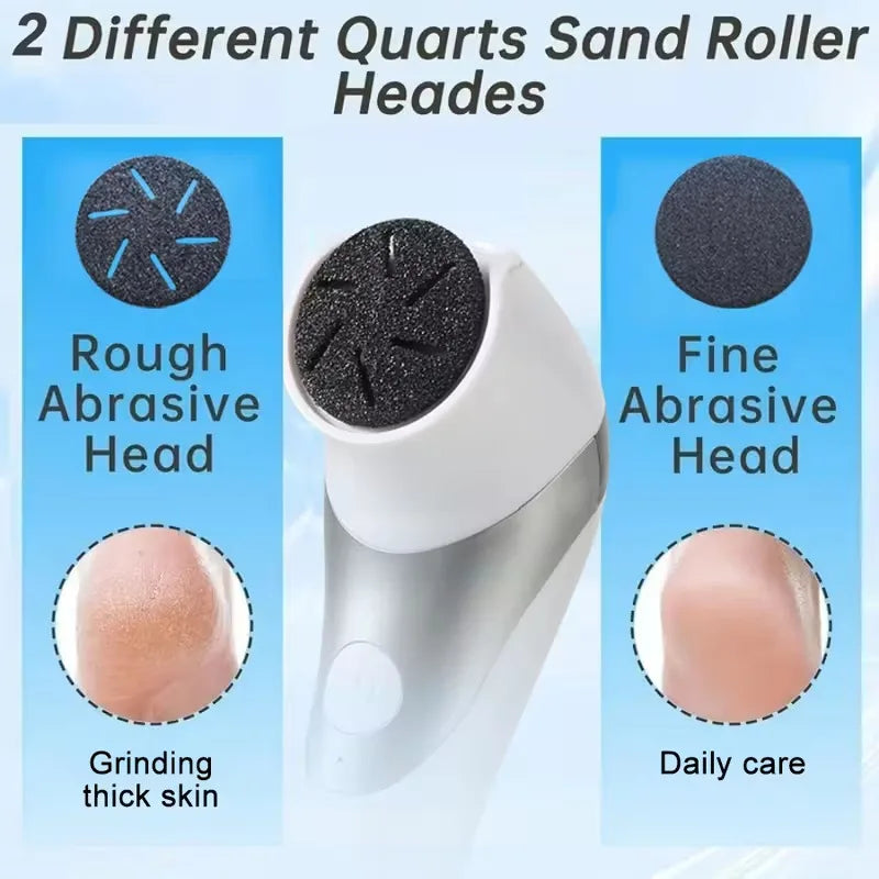Electric Foot Callus Remover Rechargeable Pedicure Kit 2 Speed Exfoliating Tool for Smooth Heels by Home for Health and Beauty