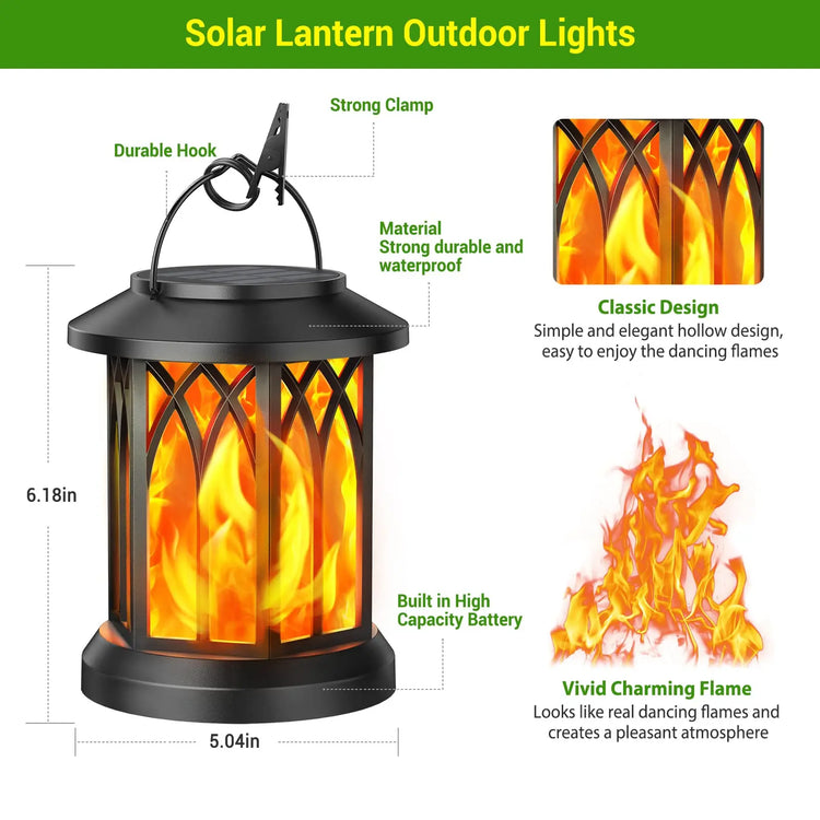 4 Pack Solar Lantern Outdoor Lights, Upgraded Flickering Flame Solar Lanterns Lights Outdoor Waterproof, Hanging Lantern Decorat by Home for Health and Beauty