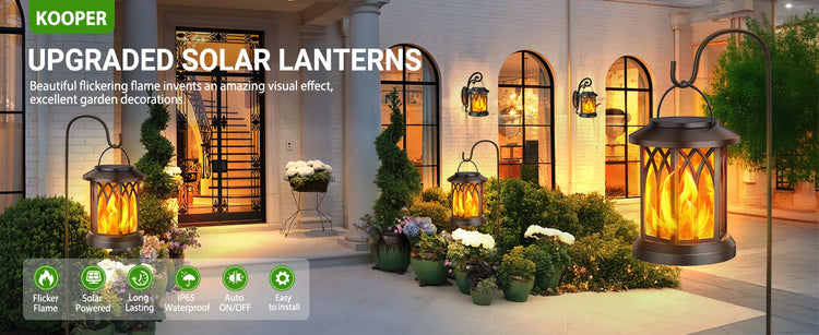 4 Pack Solar Lantern Outdoor Lights, Upgraded Flickering Flame Solar Lanterns Lights Outdoor Waterproof, Hanging Lantern Decorat by Home for Health and Beauty