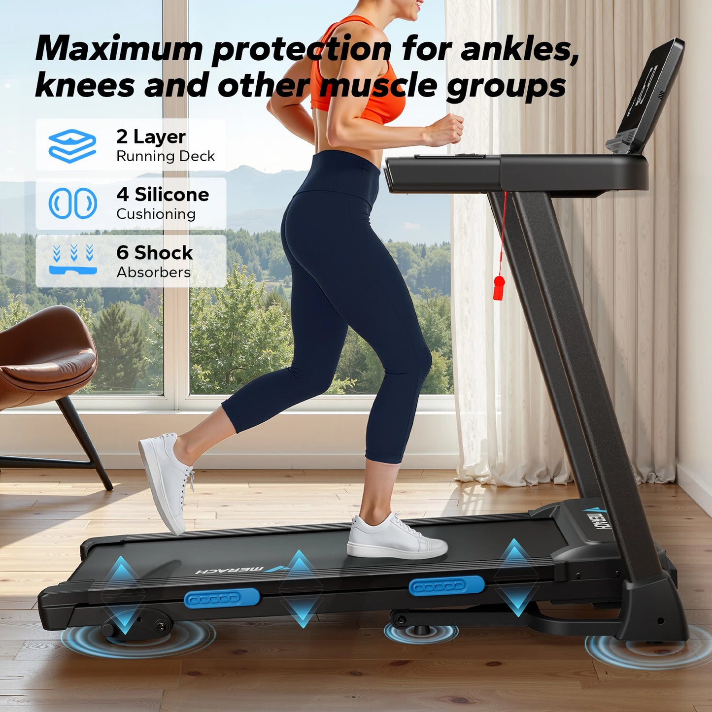 Foldable Treadmill T12 Incline With Double Deck Technology