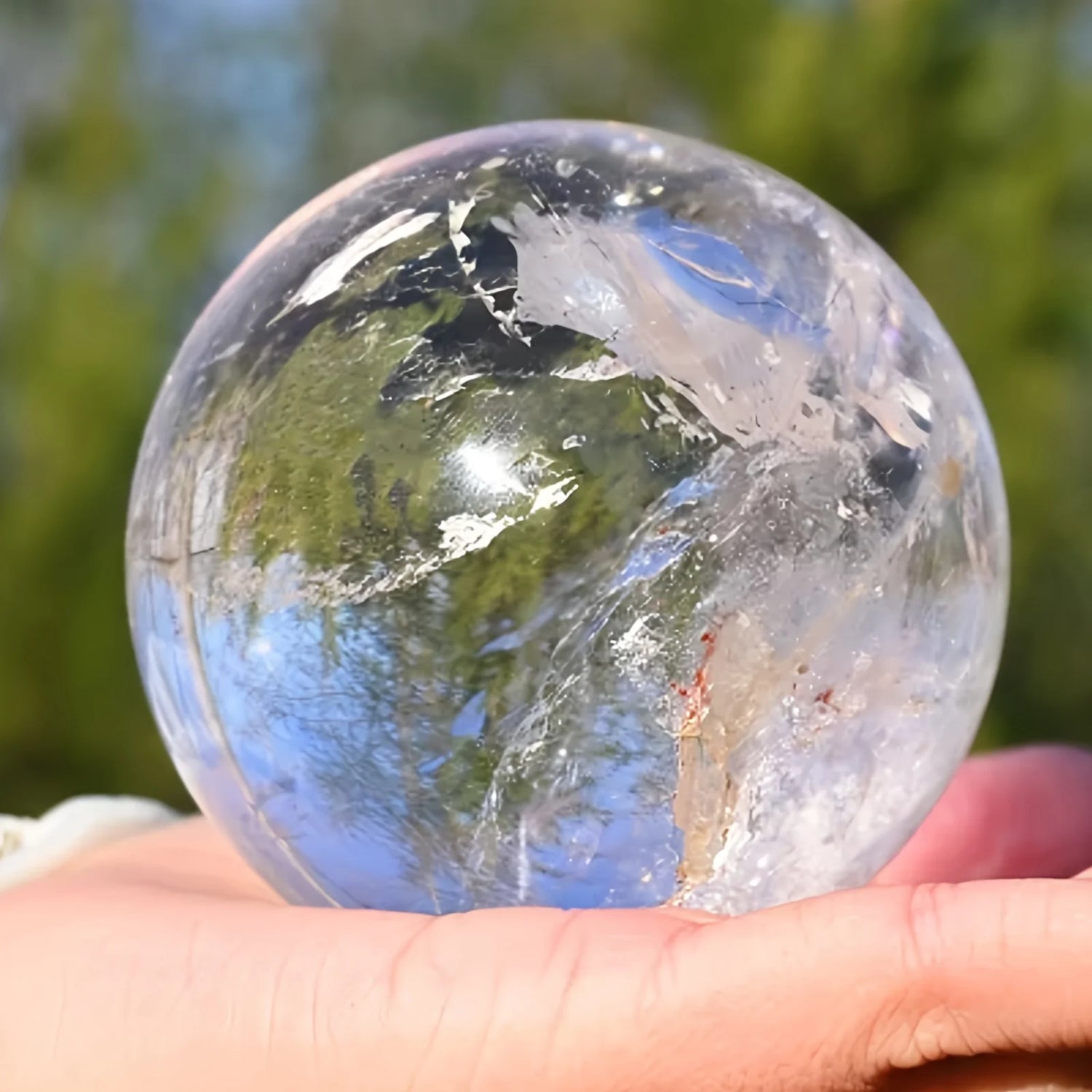 Clear Quartz Crystal Sphere,Large Elegant Polished Ball ,Home Decor and Gift, Unique Gift,Crystal Craft Collection by Home for Health and Beauty