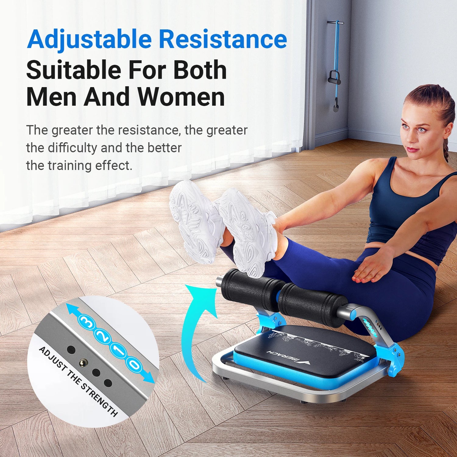 MERACH Ab Machine for Stomach Workout with 3 Adjustable Resistance&Automatic Rebound,Sit Up Machine with 330 LBS Weight Capacity by Home for Health and Beauty