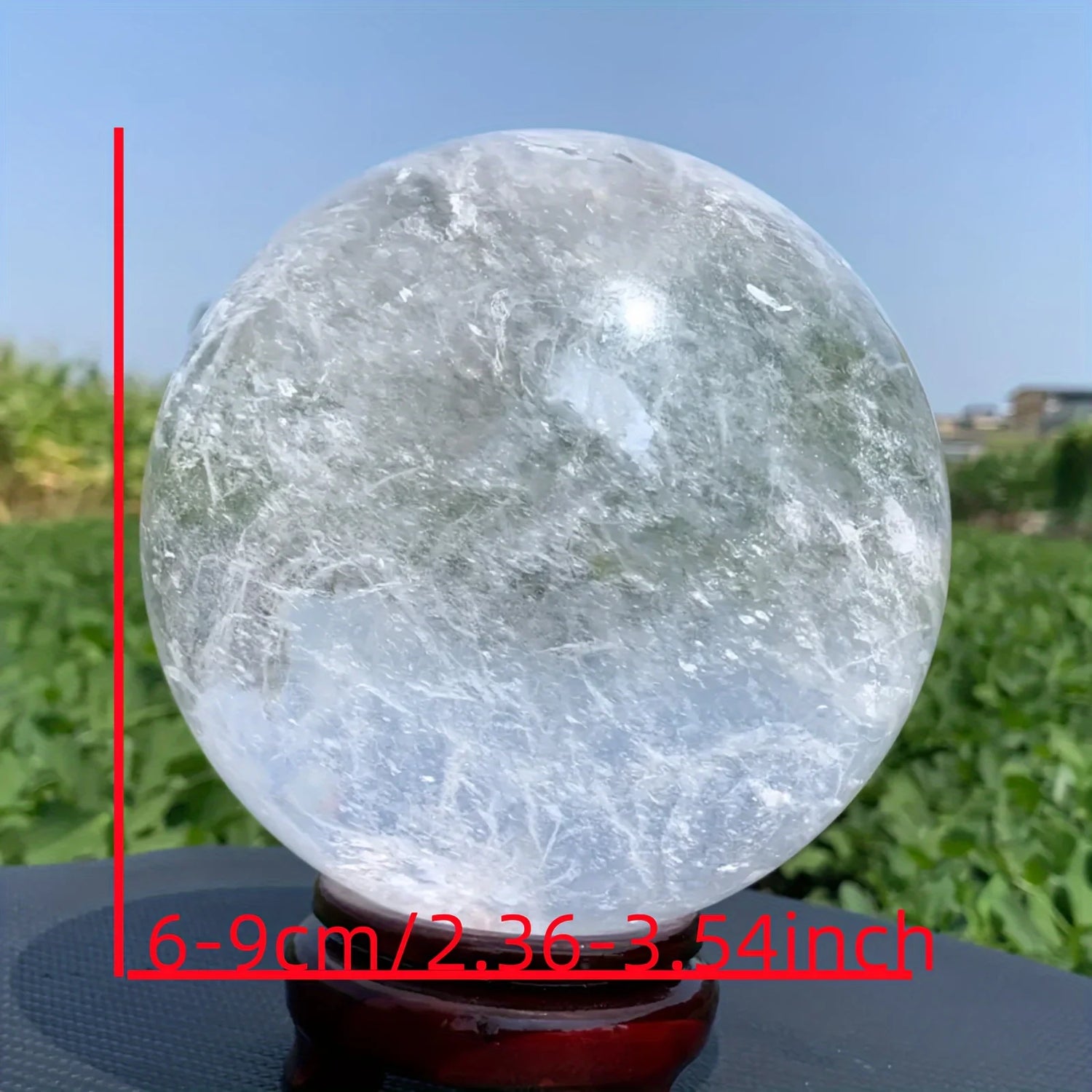 Clear Quartz Crystal Sphere,Large Elegant Polished Ball ,Home Decor and Gift, Unique Gift,Crystal Craft Collection by Home for Health and Beauty