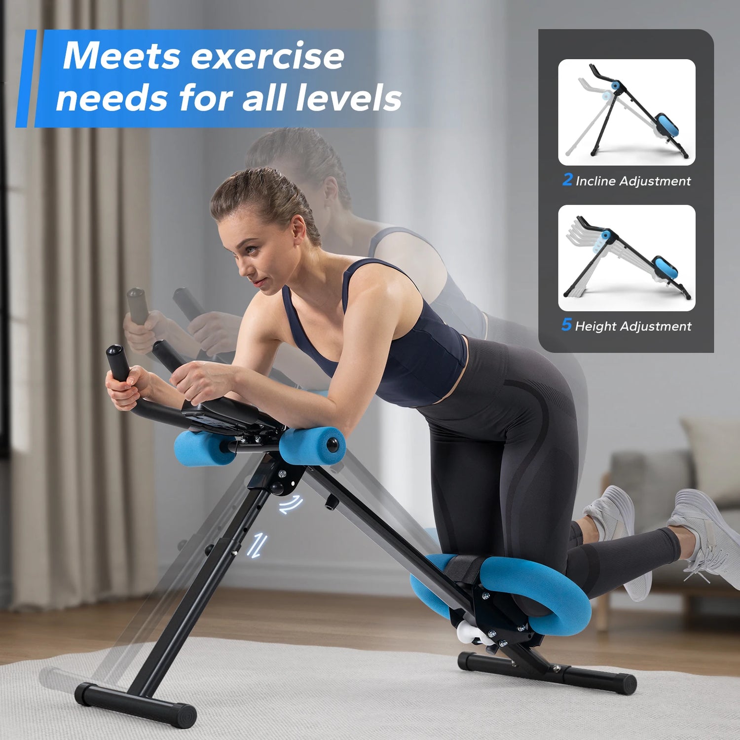 Ab Machine Adjustable Trainer For Core And Abs Workout by Home for Health and Beauty