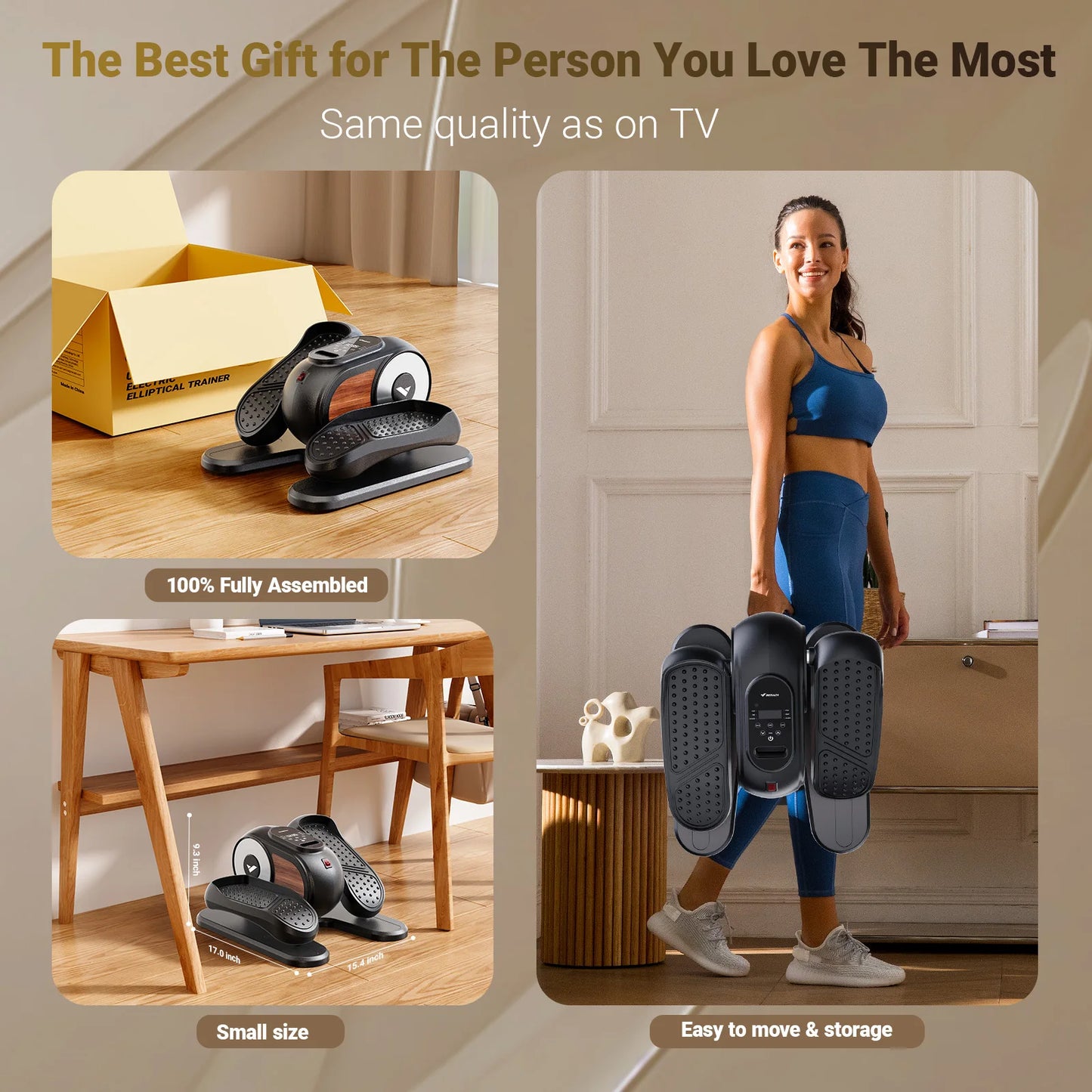 Under Desk Elliptical Leg Exerciser Remote Control