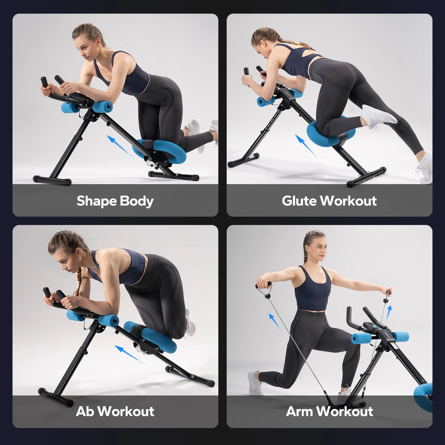 Ab Machine Adjustable Trainer For Core And Abs Workout by Home for Health and Beauty