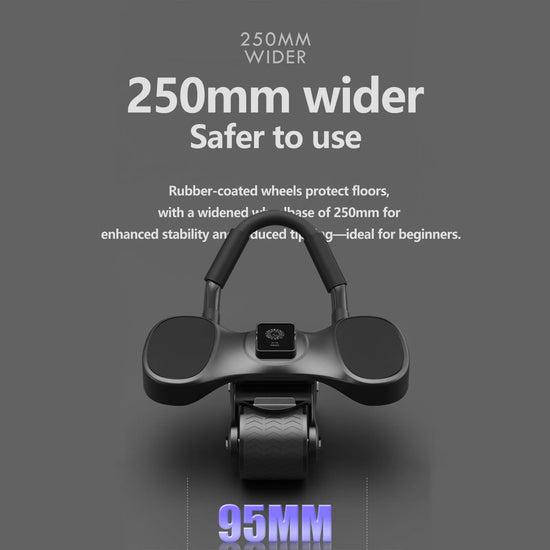 2-Wheels Ab Roller with LCD – Home Gym Equipment, Elbow Support, Non-Slip Handles, Tracks Time & Calories Burned. by Home for Health and Beauty