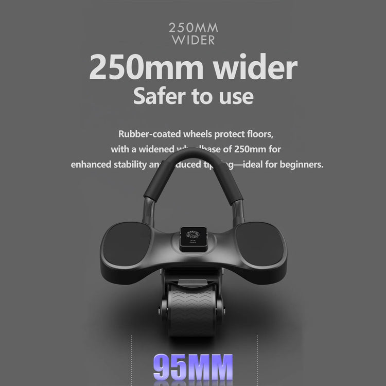 2-Wheels Ab Roller with LCD – Home Gym Equipment, Elbow Support, Non-Slip Handles, Tracks Time & Calories Burned. by Home for Health and Beauty