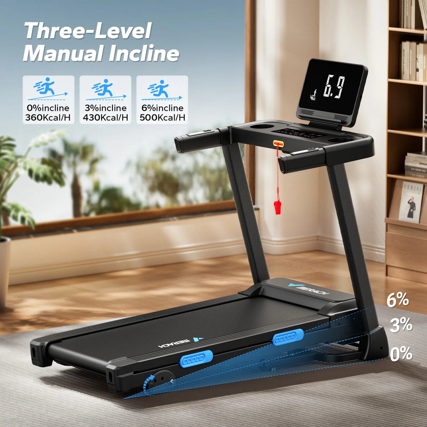 Foldable Treadmill T12 Incline With Double Deck Technology