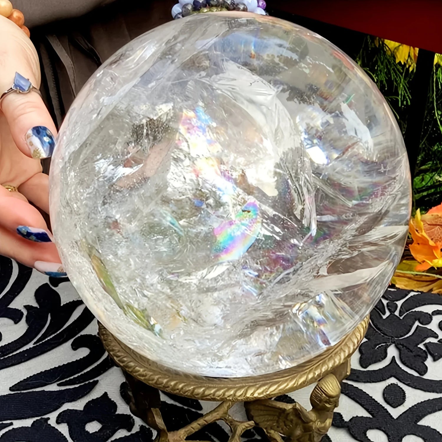 Clear Quartz Crystal Sphere,Large Elegant Polished Ball ,Home Decor and Gift, Unique Gift,Crystal Craft Collection by Home for Health and Beauty