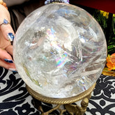 Clear Quartz Crystal Sphere,Large Elegant Polished Ball ,Home Decor and Gift, Unique Gift,Crystal Craft Collection by Home for Health and Beauty