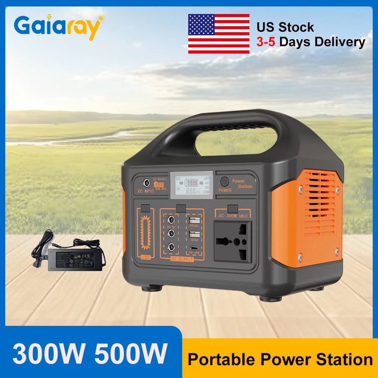 Portable Power Station 300W 500W 256Wh LiFePO4 Battery Outdoor Power Plant Solar Generator For Camping Emergency Energy by Home for Health and Beauty