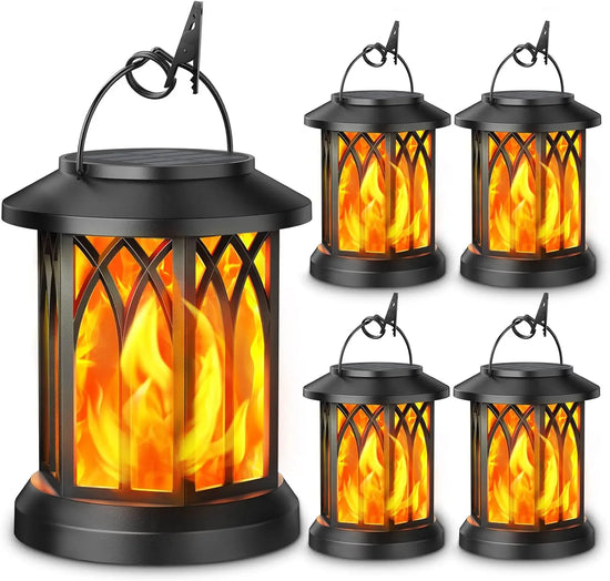 4 Pack Solar Lantern Outdoor Lights, Upgraded Flickering Flame Solar Lanterns Lights Outdoor Waterproof, Hanging Lantern Decorat by Home for Health and Beauty