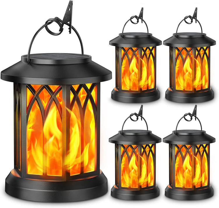 4 Pack Solar Lantern Outdoor Lights, Upgraded Flickering Flame Solar Lanterns Lights Outdoor Waterproof, Hanging Lantern Decorat by Home for Health and Beauty