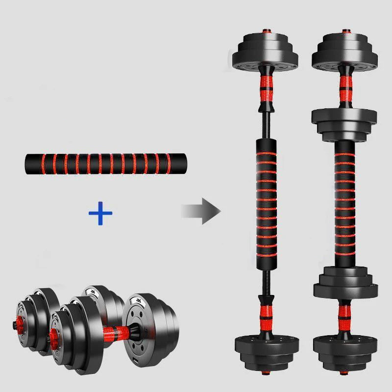Adjustable Dumbbell To Barbell Set With Non Slip Grip For Strength Training