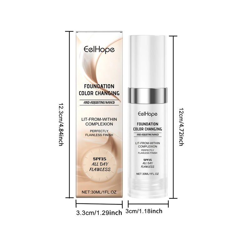 EELHOPE Color Changing Foundation Natural Moisturizing Refreshing Lasting Makeup Improve Skin Tone Perfect Coverage Foundation by Home for Health and Beauty