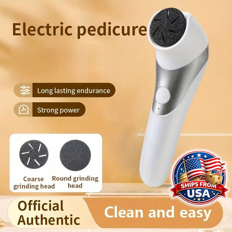 Electric Foot Callus Remover Rechargeable Pedicure Kit 2 Speed Exfoliating Tool for Smooth Heels by Home for Health and Beauty