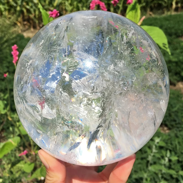 Clear Quartz Crystal Sphere,Large Elegant Polished Ball ,Home Decor and Gift, Unique Gift,Crystal Craft Collection by Home for Health and Beauty