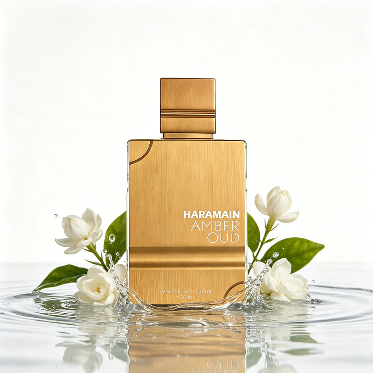 Al Haramain Amber Oud White Edition for Unisex - Arabian Perfume for Women & Men - Long Lasting Fragrance with Notes of Bergamot, Jasmine, Patchouli, Musk, Vanilla - Arabic Eau de Parfum Spray - 2 oz Christmas, Halloween, and by Home for Health and Beauty