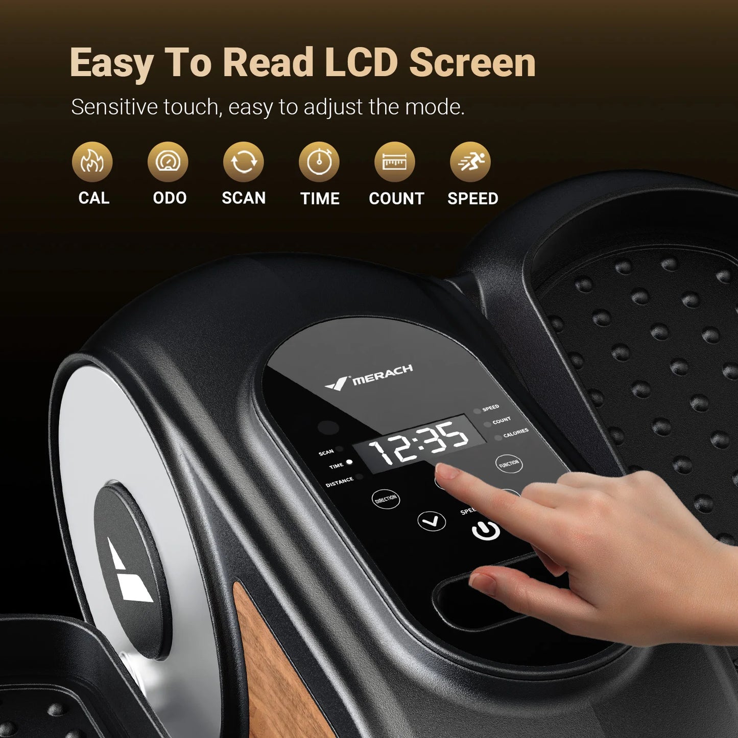 Under Desk Elliptical Leg Exerciser Remote Control