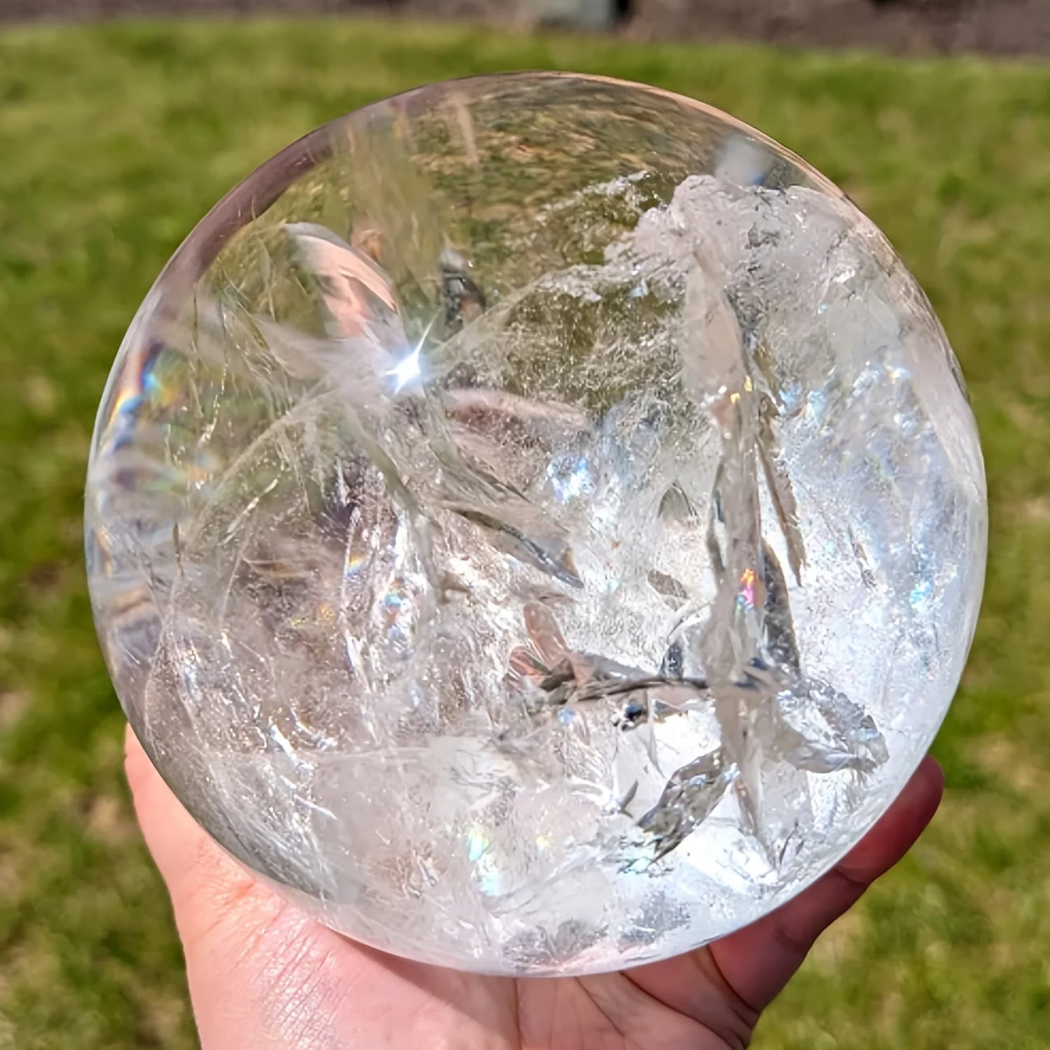 Clear Quartz Crystal Sphere,Large Elegant Polished Ball ,Home Decor and Gift, Unique Gift,Crystal Craft Collection by Home for Health and Beauty