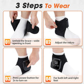 Heated Ankle Brace 2pcs 3 Heating Levels with Vibration, USB Rechargeable Foot Heating Pad for Foot Massager, 3 Vibration Modes by Home for Health and Beauty