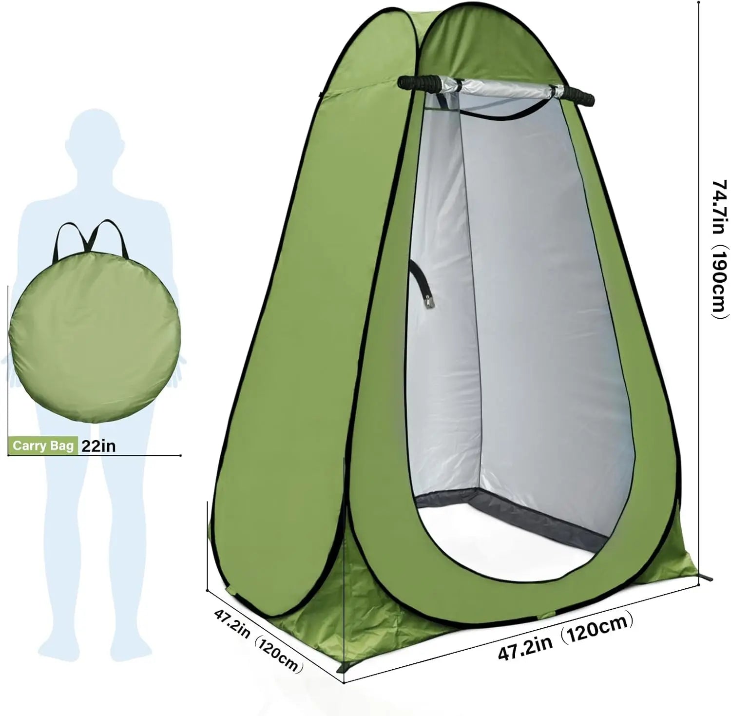 Blue Pop Up Privacy Shower Tent by Home for Health and Beauty