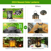 4 Pack Solar Lantern Outdoor Lights, Upgraded Flickering Flame Solar Lanterns Lights Outdoor Waterproof, Hanging Lantern Decorat by Home for Health and Beauty