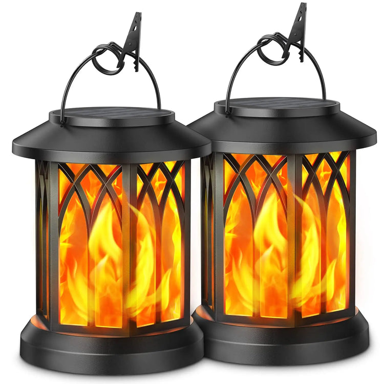 4 Pack Solar Lantern Outdoor Lights, Upgraded Flickering Flame Solar Lanterns Lights Outdoor Waterproof, Hanging Lantern Decorat by Home for Health and Beauty