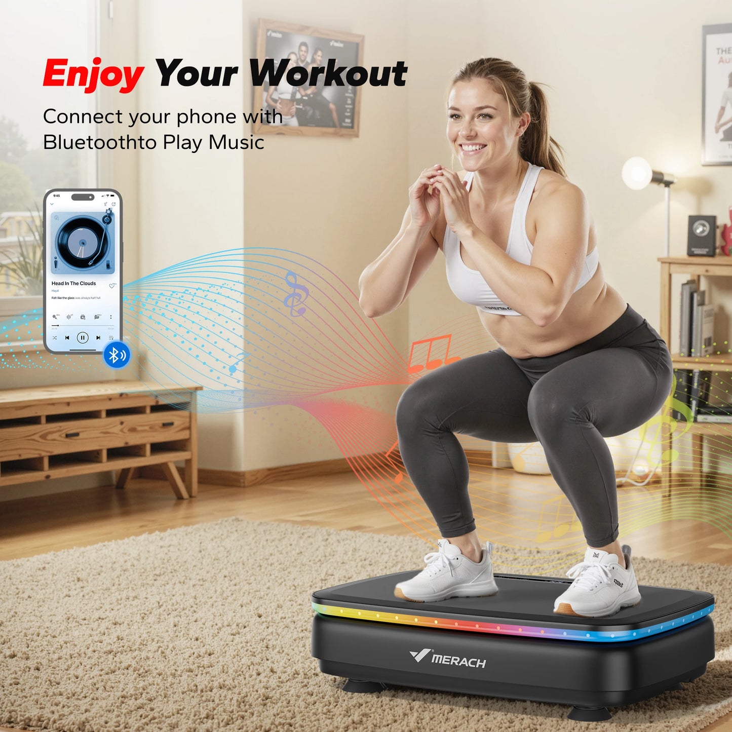 Vibration Plate Exercise Machine for Full Body Workout Lymphatic Drainage