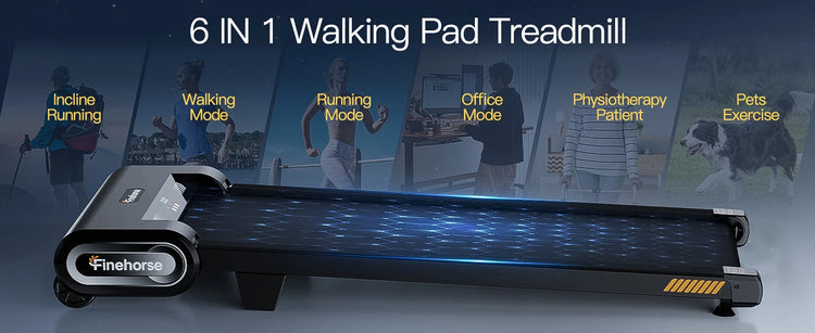 Akluer 13% 6-Level Walking Pad with Auto Incline - Treadmill with Auto Incline and Remote Control, 330Lbs Capacity Portable Under Desk Treadmill for Home Office, LED Display by Home for Health and Beauty