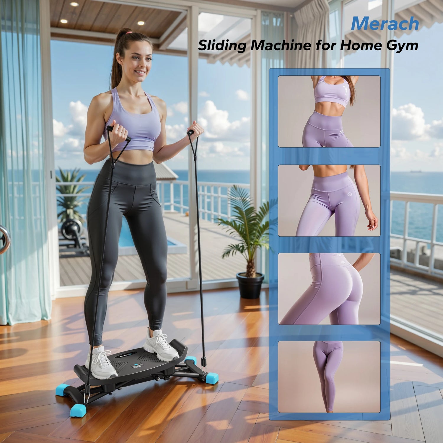 Ski Machine Simulated Ski Training Cardio Fitness Equipment by Home for Health and Beauty