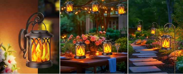 4 Pack Solar Lantern Outdoor Lights, Upgraded Flickering Flame Solar Lanterns Lights Outdoor Waterproof, Hanging Lantern Decorat by Home for Health and Beauty