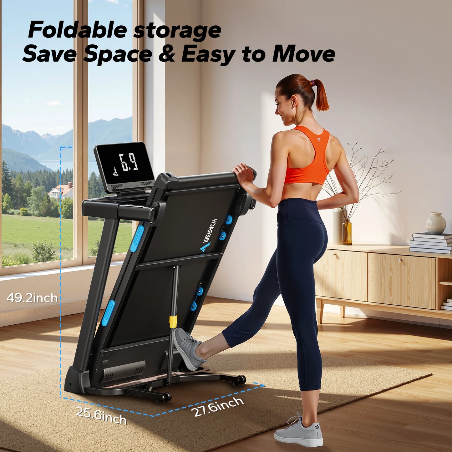 Foldable Treadmill T12 Incline With Double Deck Technology