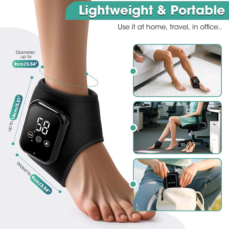 Heated Ankle Brace 2pcs 3 Heating Levels with Vibration, USB Rechargeable Foot Heating Pad for Foot Massager, 3 Vibration Modes by Home for Health and Beauty