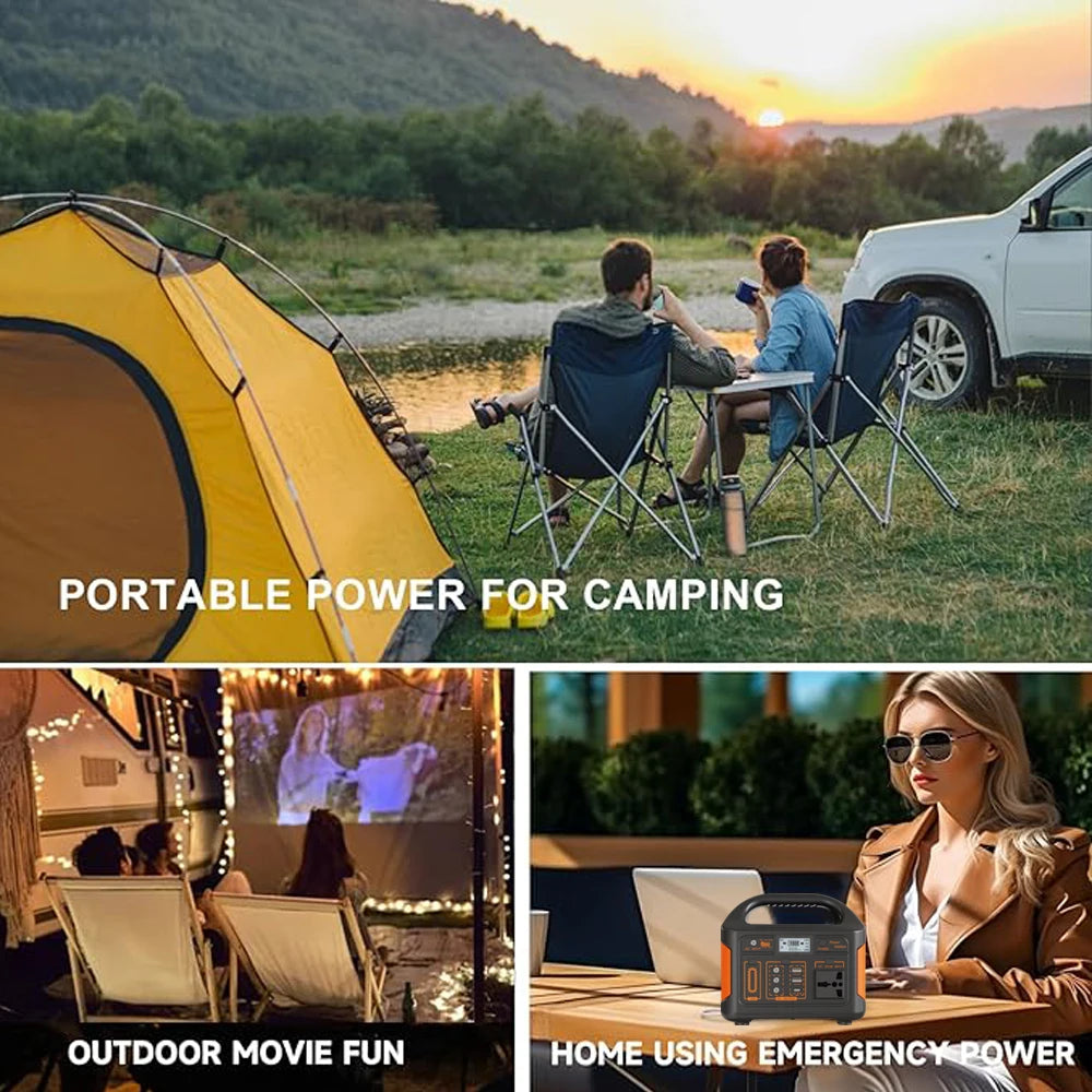 Portable Power Station 300W 500W 256Wh LiFePO4 Battery Outdoor Power Plant Solar Generator For Camping Emergency Energy by Home for Health and Beauty