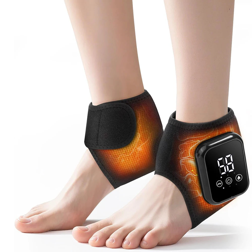 Heated Ankle Brace 2pcs 3 Heating Levels with Vibration, USB Rechargeable Foot Heating Pad for Foot Massager, 3 Vibration Modes by Home for Health and Beauty