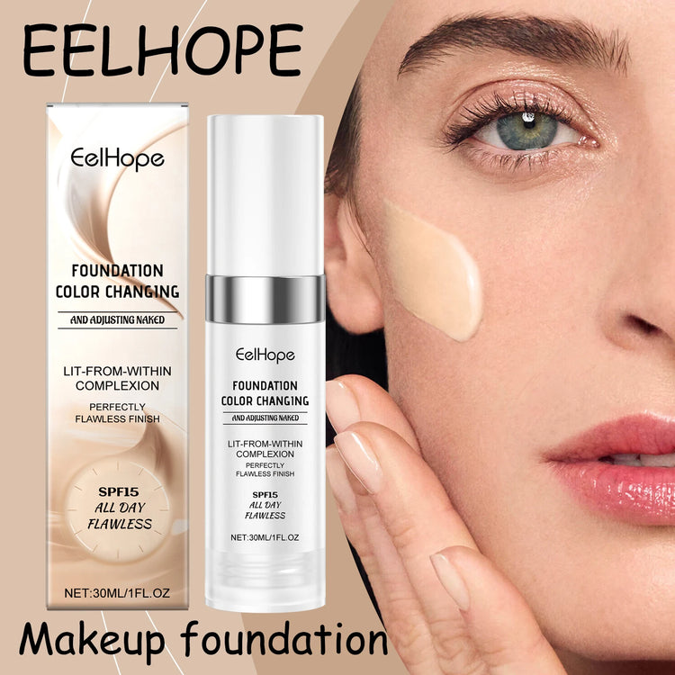 EELHOPE Color Changing Foundation Natural Moisturizing Refreshing Lasting Makeup Improve Skin Tone Perfect Coverage Foundation by Home for Health and Beauty